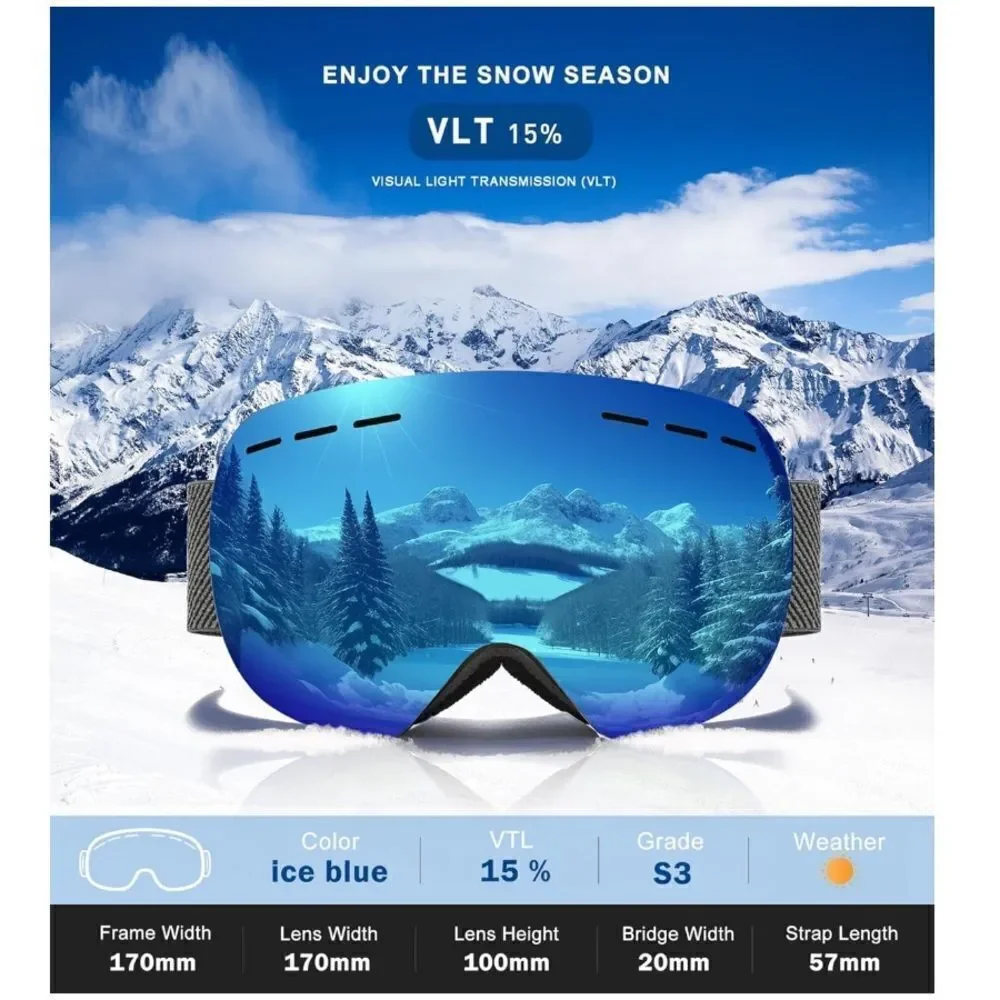 Ski Goggles Unisex 2 pairs